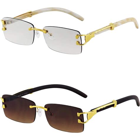 gold frame rectangle men sunglasses